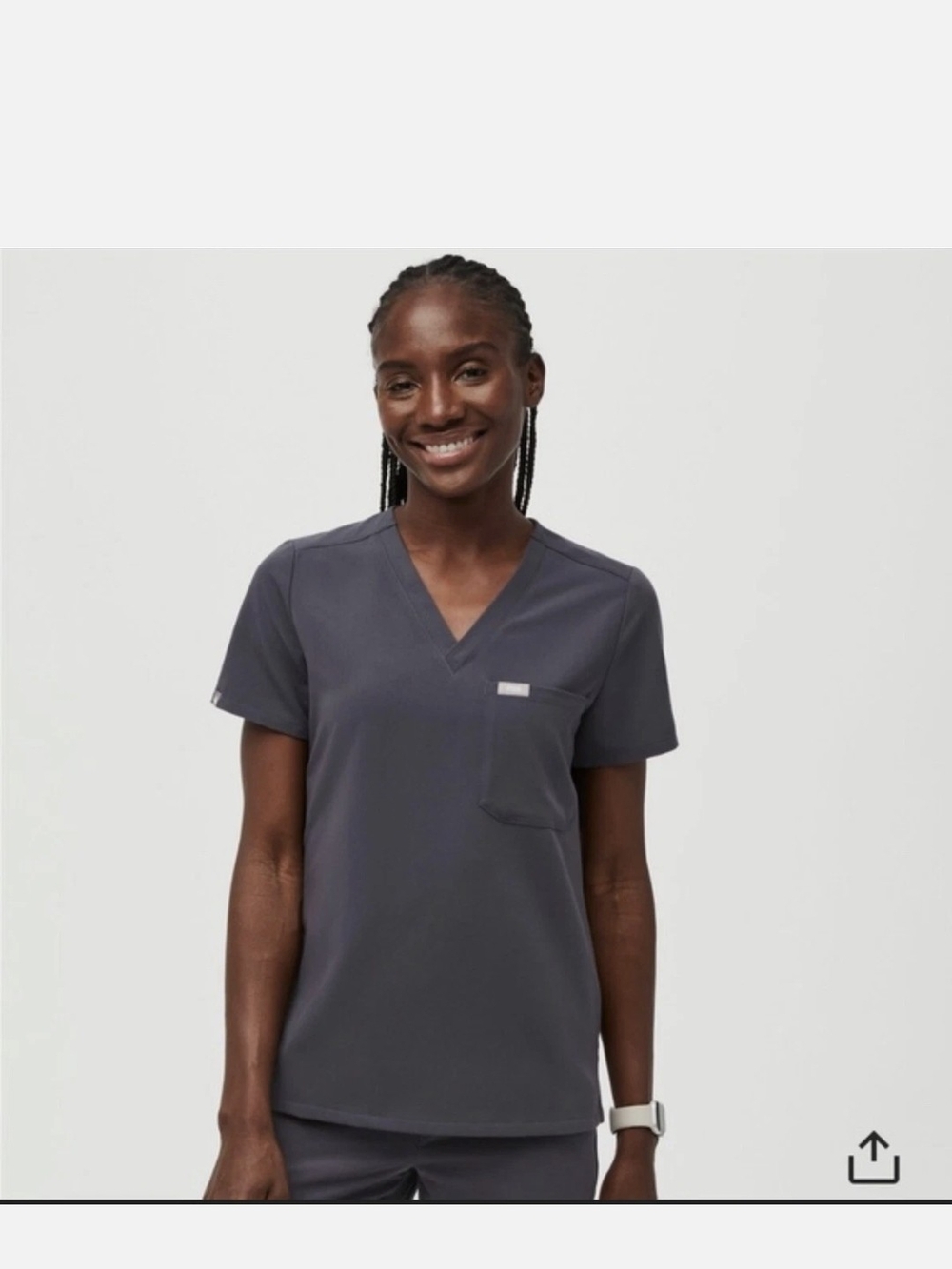 Figs Catarina Grey Scrub Top 6XL
